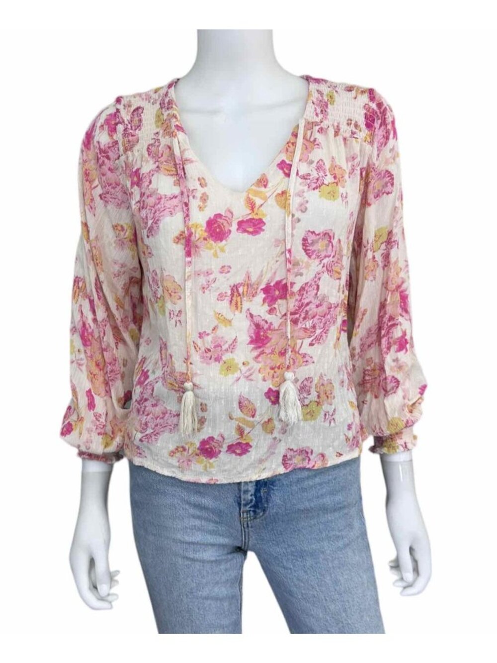 joie Pink Floral Print Blouse Size S